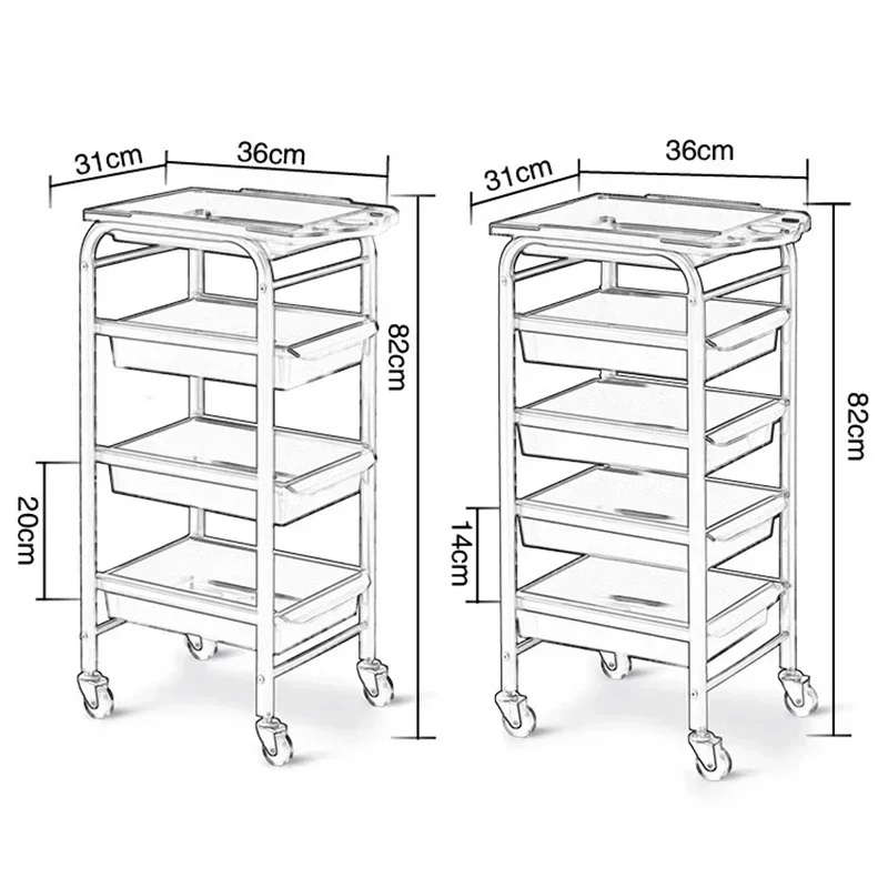 Wózek na kółkach Wózek do salonu Przechowywanie Stacja salonu kosmetycznego Wózek do przechowywania Koła Carrello Con Ruote Estetyczny wózek