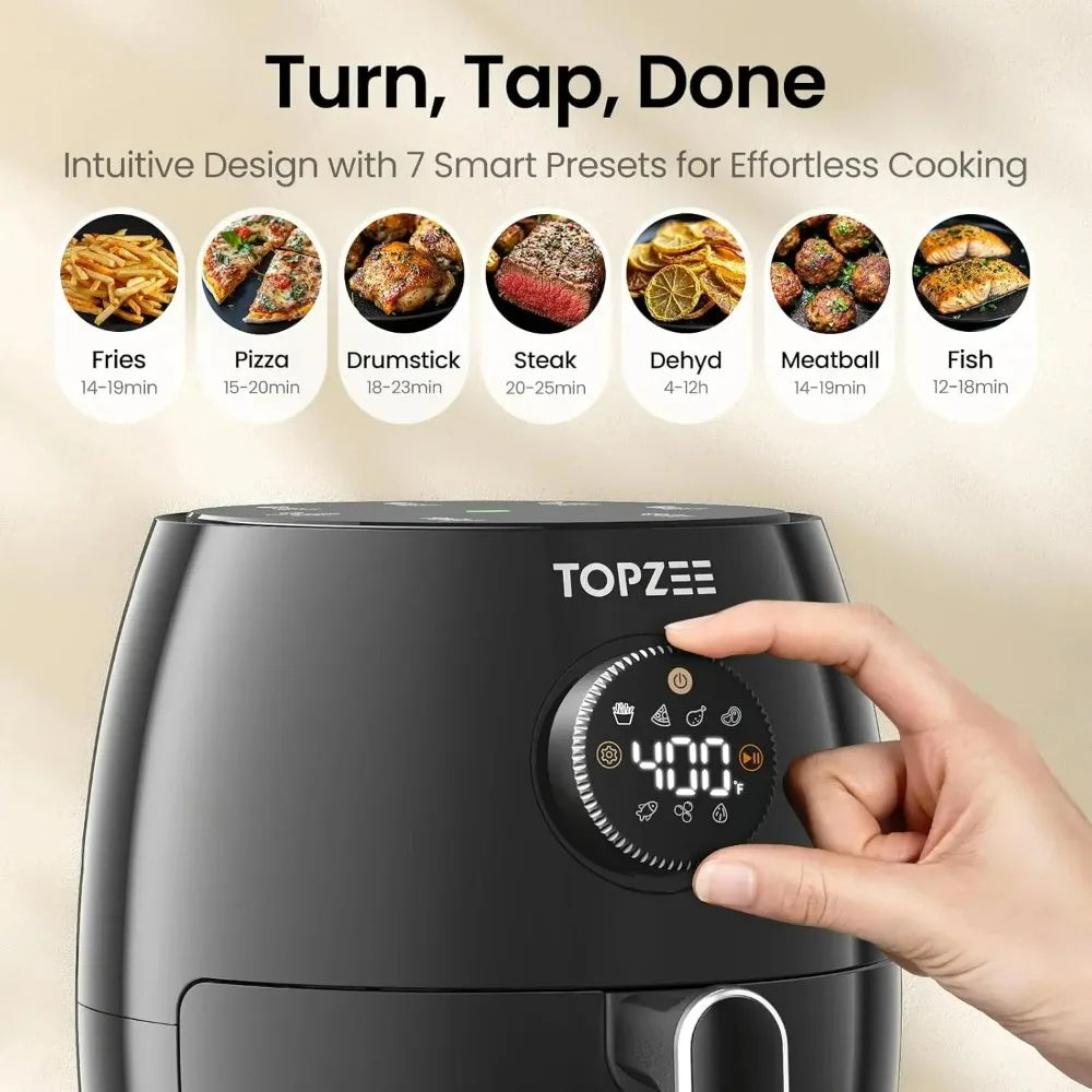 Small Compact Air Fryer,2.1QT, 4-in-1 Small Mini Airfryer, Bake,Reheat,98% Less Oil, Adjustable Temperature Control w/ 12H Timer