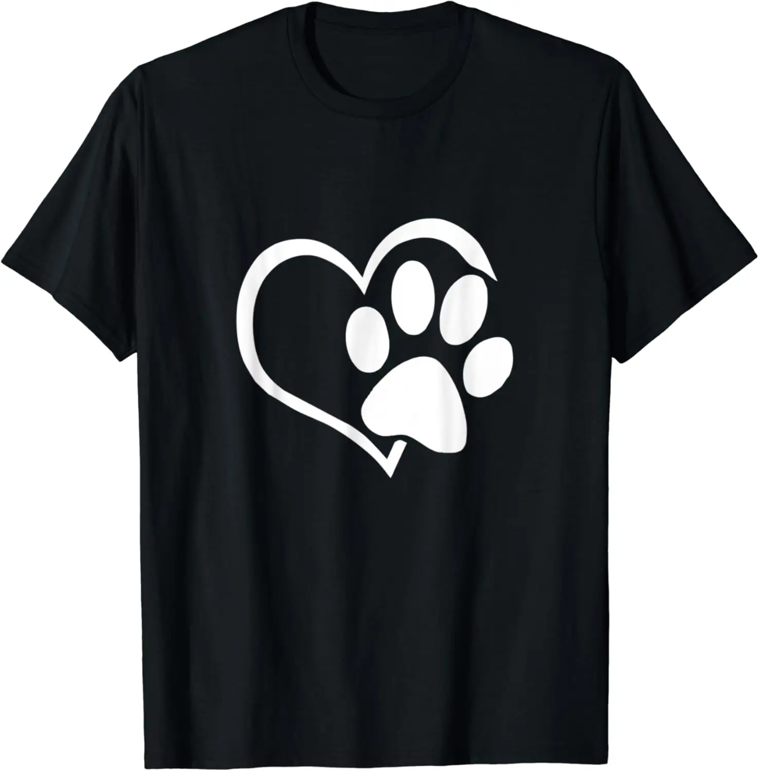 

Dog Dad Mom Puppy Shirt Love Dogs Paw Print Heart Women Men T-Shirt