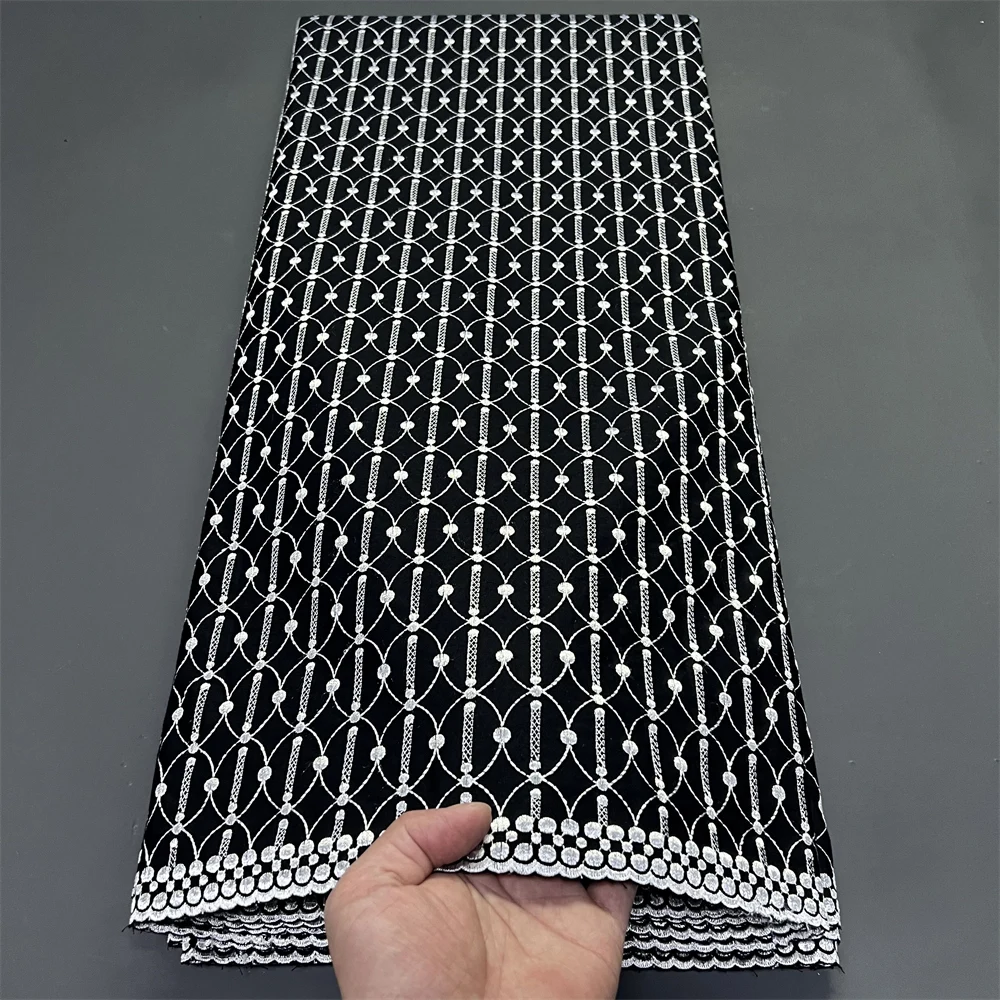 2026 African Nigerian Sequins Tulle Lace Fabric Sewing Prom Dresses Embroidery High Quality Guipure cotton 5Yards Hz1422