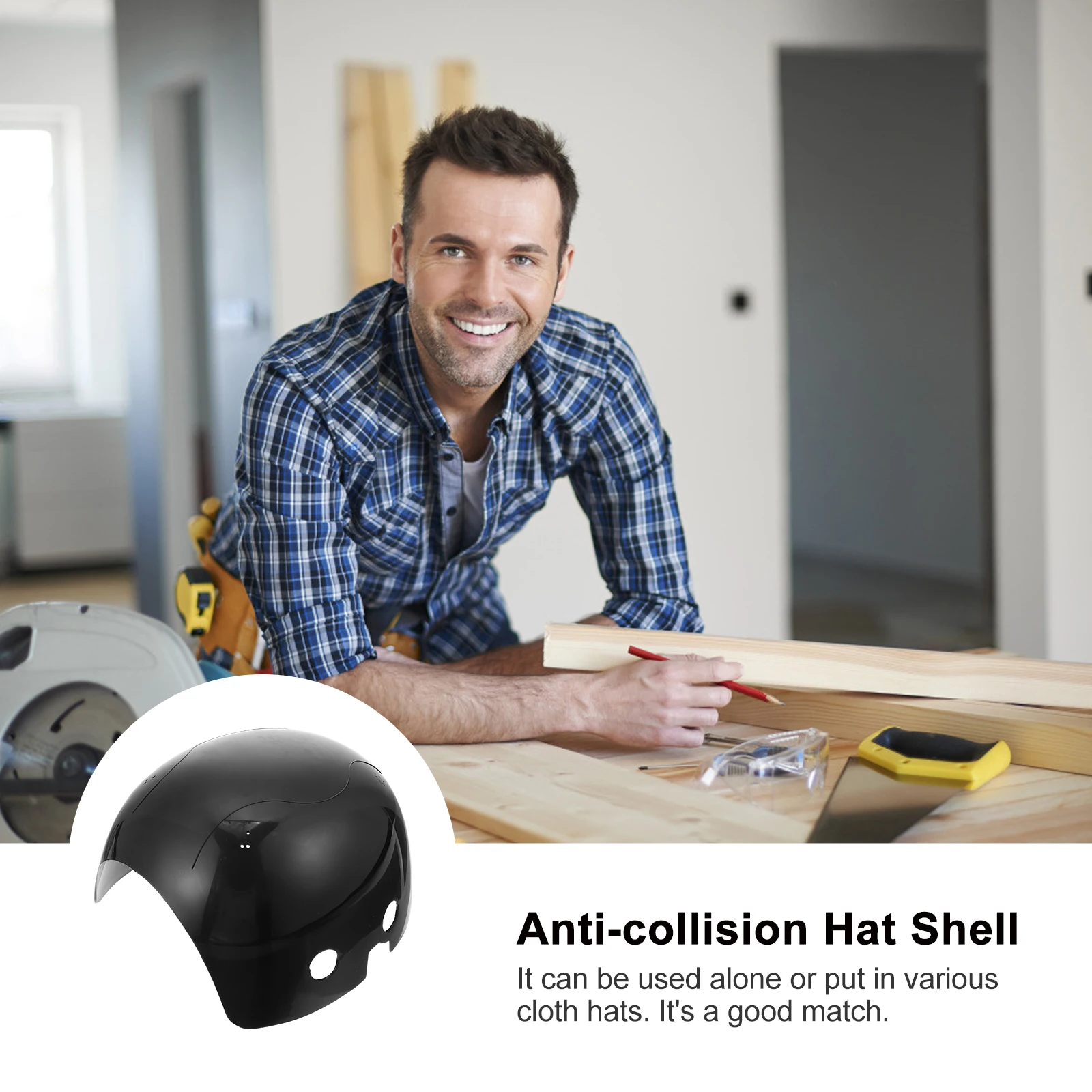 

Anti-collision Safety Shell Hat Protector Hard Breathable Lightweight Polyethylene Abs Material Protective Men and Women