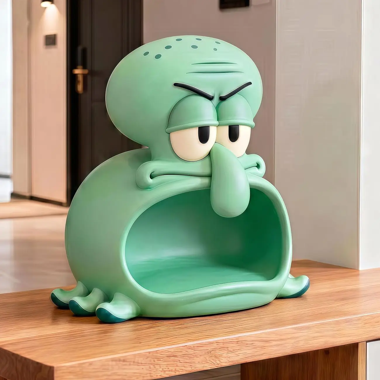 SpongeBob SquarePants Statue Cartoon Anime Squidward Quincy Tentacles Storage Sculpture Desktop Porch Storage Ornaments Decor