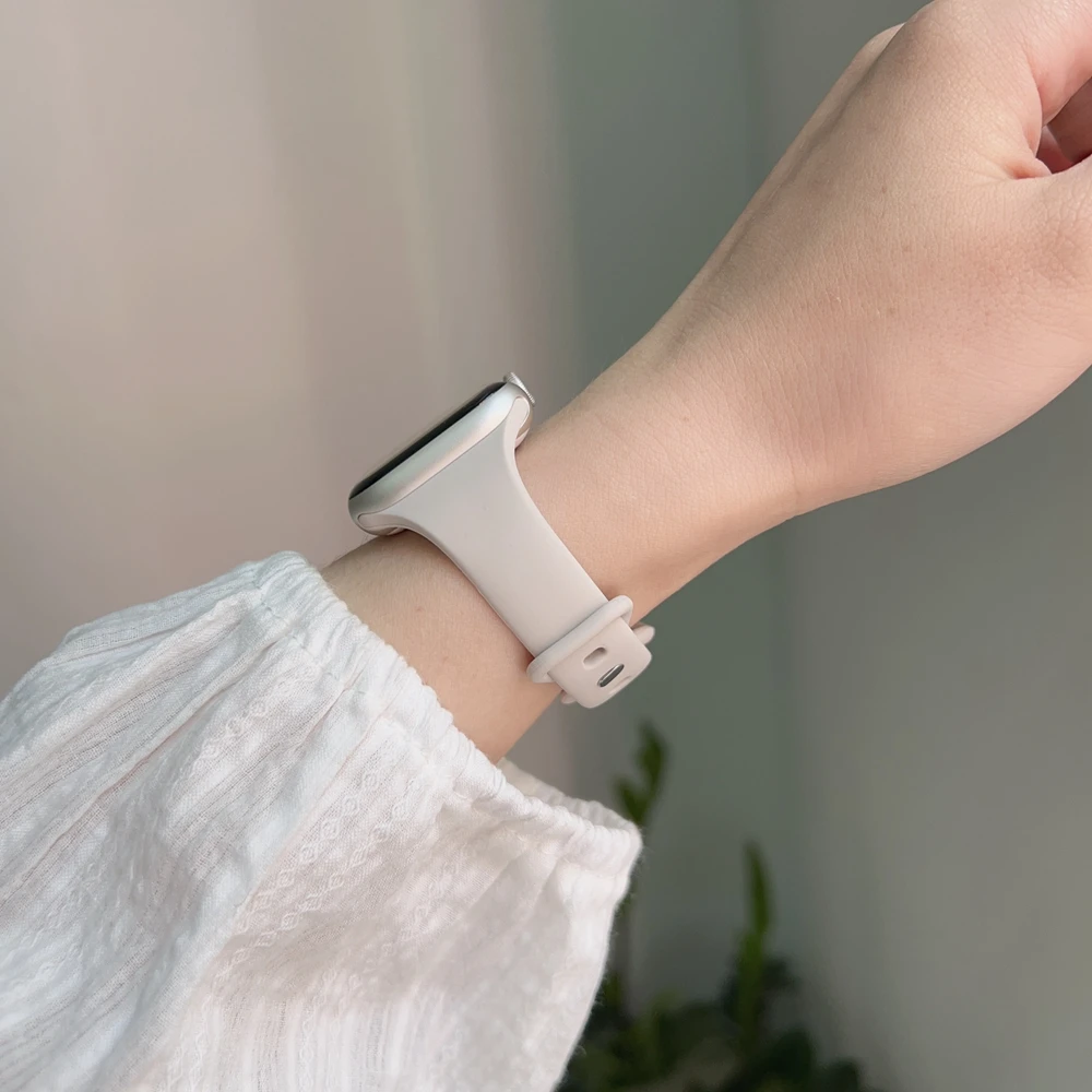 애플 워치 밴드 여성용 실리콘 루프 시리즈 11/10/9/8/7/6 38mm 40mm 41mm 42mm 44mm 45mm 46mm 아이워치 스트랩 고무