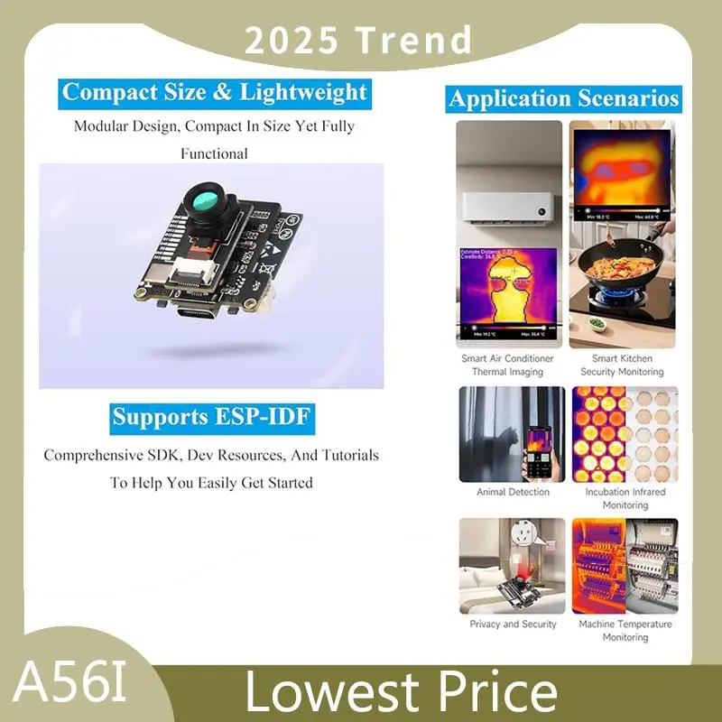 

ABDD ESP32-S3 IR Thermal Imaging Camera Module Equipped With ESP32-S3-WROOM-1 80X62 Pixels IR Array,External Device Expansion A