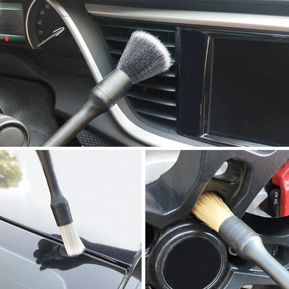 3PCS Car Detailing Brush Super Soft Auto Interior Detail Brush With Synthetic Bristles Car Dash Duster Brush Accessories