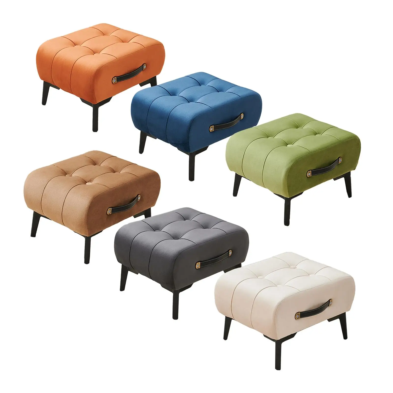

Foot Rest Decorative Stool Non Skid Stable Padded Seat Furniture Suede Footstool for Playroom Living Room Doorway Home Apartment