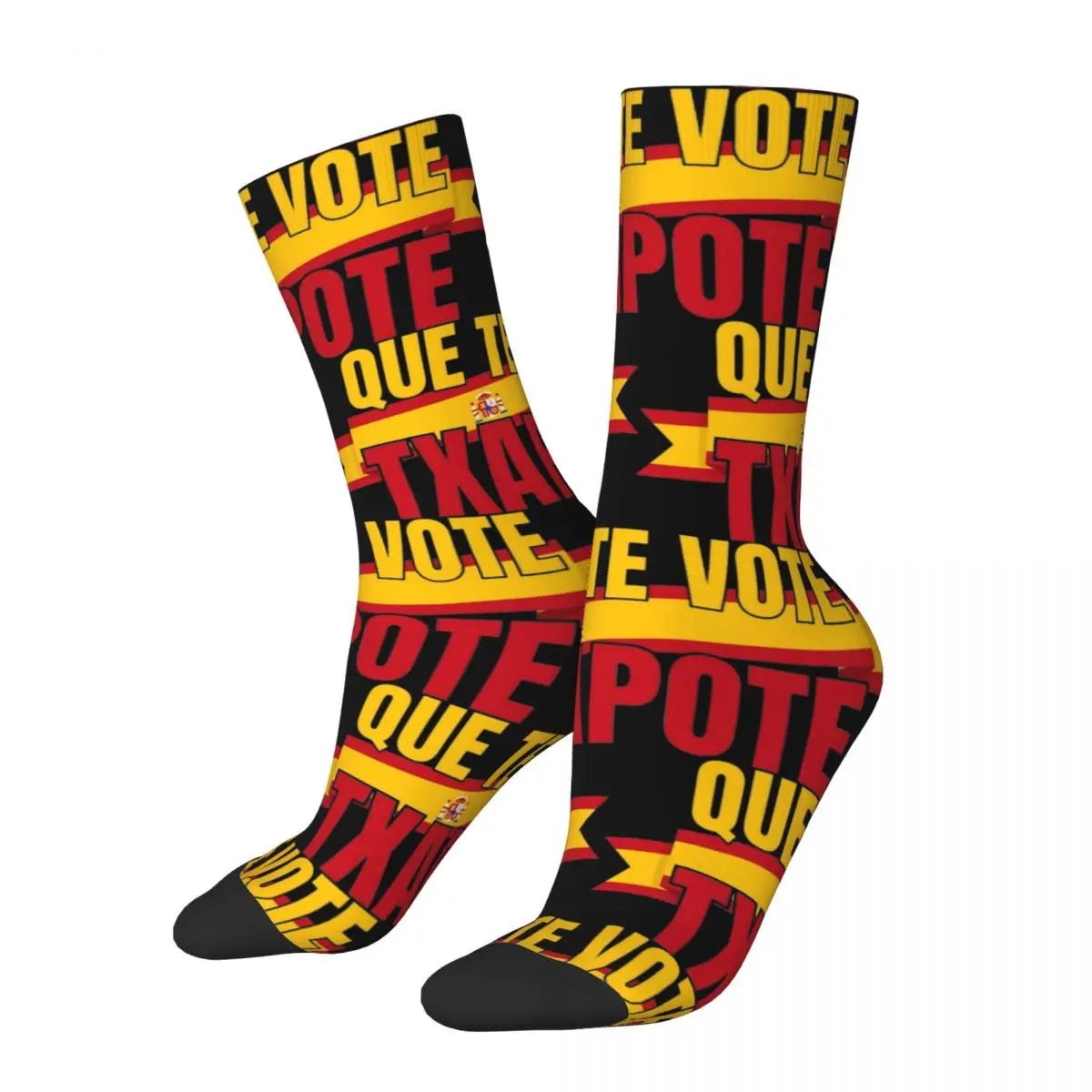 

Retro Que Te Vote Txapote Sports Socks Meme Polyester Long Socks for Women Men Sweat Absorbing