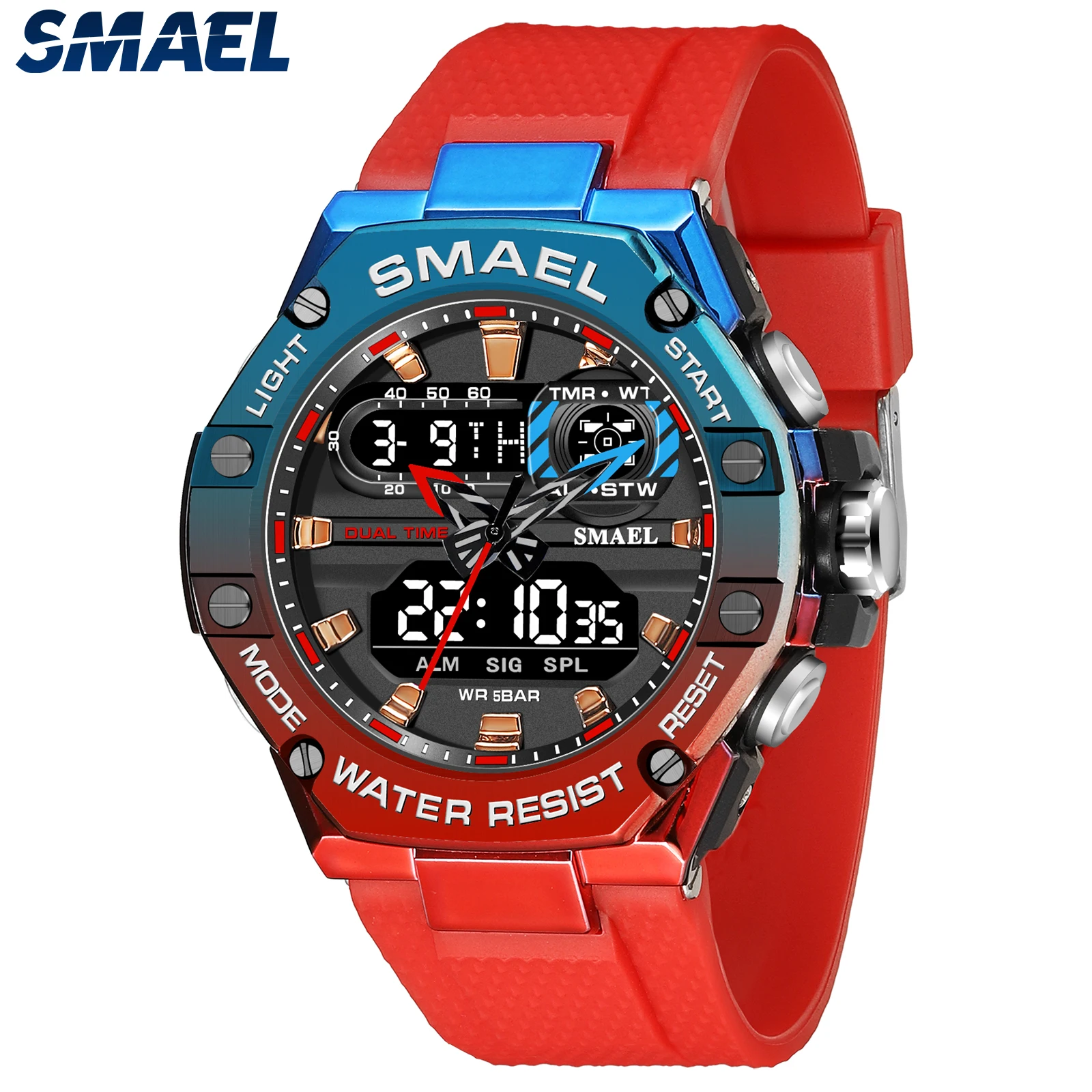 

SMAEL Men Waterproof Sport Watch Digital LED Stopwatch Alarm Clock 8066 Military Watch Men Fashion Brand Watches Wrist Sports