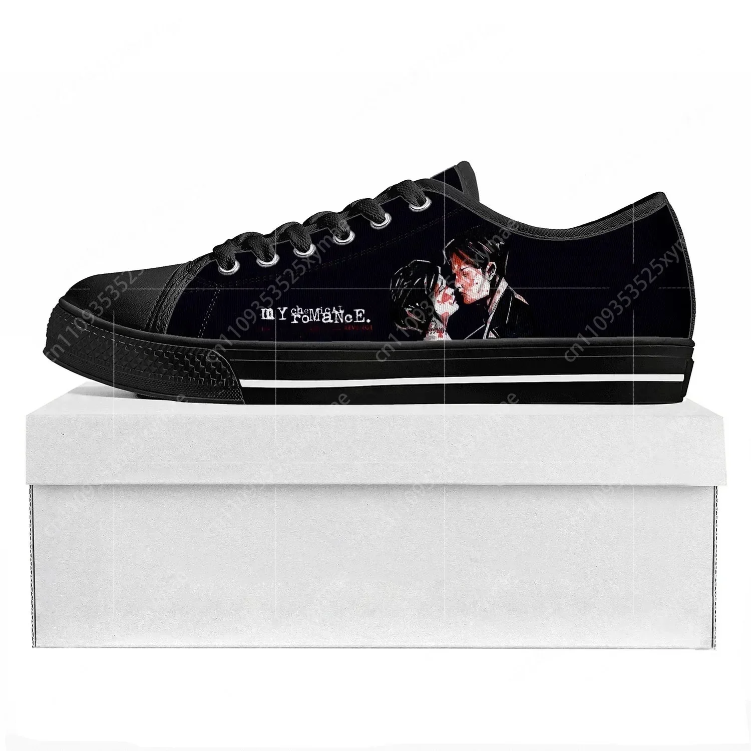Romance Rock Band Chemical My Fashion Low Top Sneakers Mens Womens Teenager Canvas Sneaker Couple Shoes Custom Shoe view 3