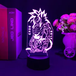 Japońskie Anime piłka droganowa Super Saiyan figurka Goku Vegeta z akrylowym stojakiem 3d iluzja kolorowa lampka nocna na urodziny dla dzieci