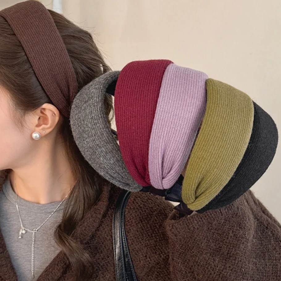 Headband Striped Wide Band Fabric High Crown Secure Grip Hair Taming Face Washing Chic Daily Office Women Accessory