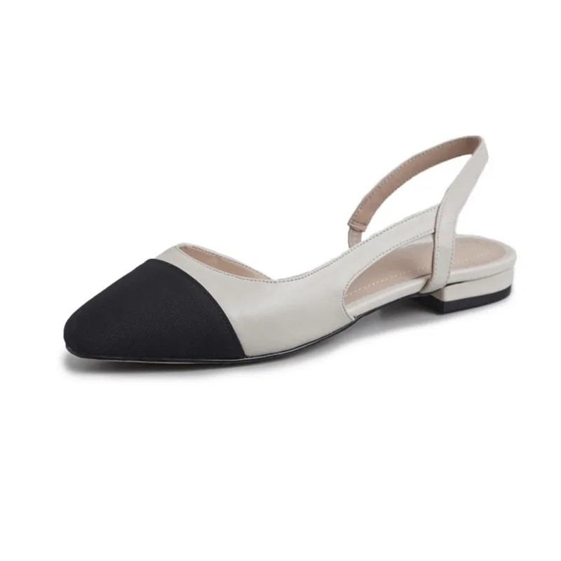 Big Size 45 Women Slingbacks Shoes High Heels Thick High Heel Leather Mixed Colors Pumps Ladies image 3