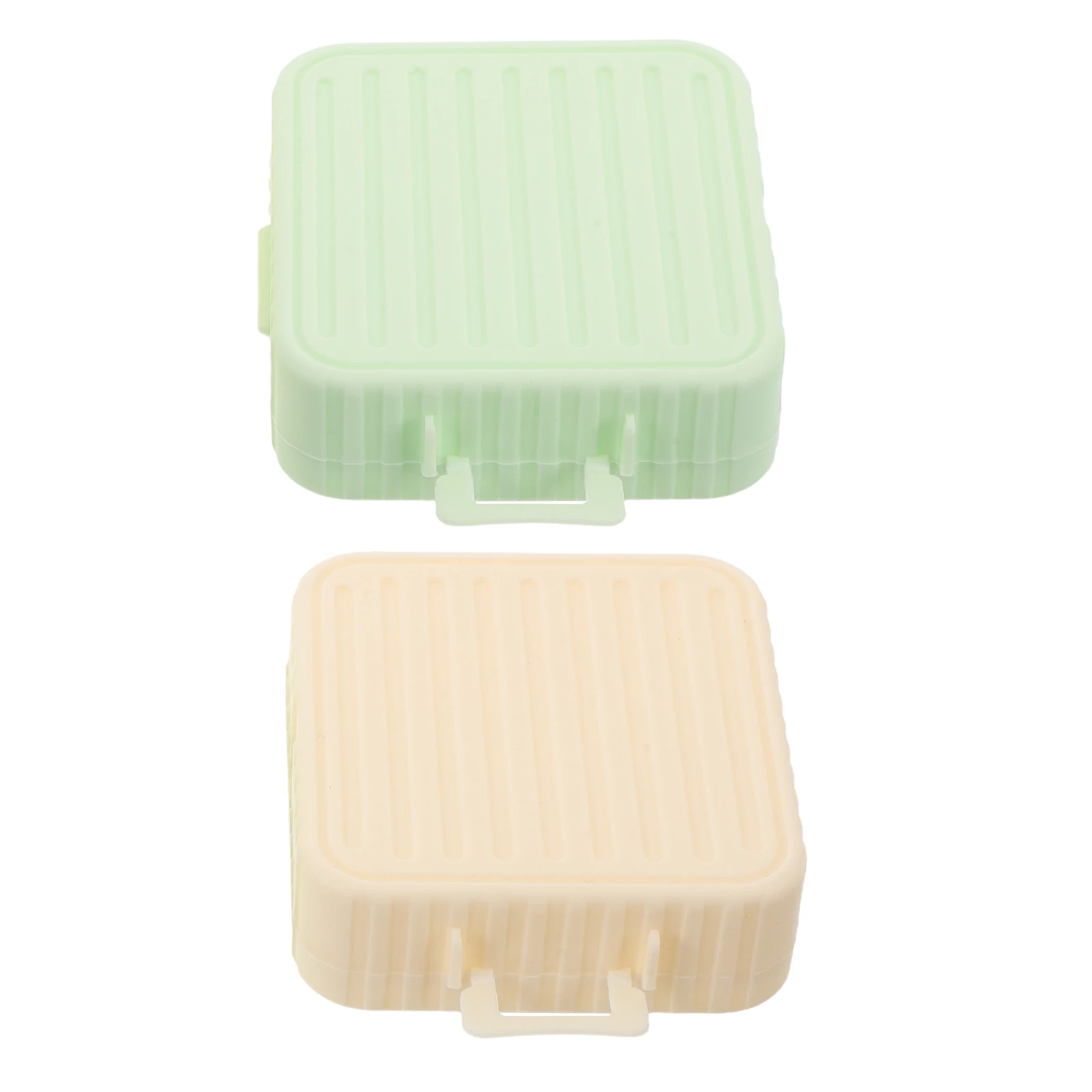 

2pcs Powder Puff Storage Box Large Capacity Travel Square Design Makeup Sponge Holder Empty Container Boxes Case