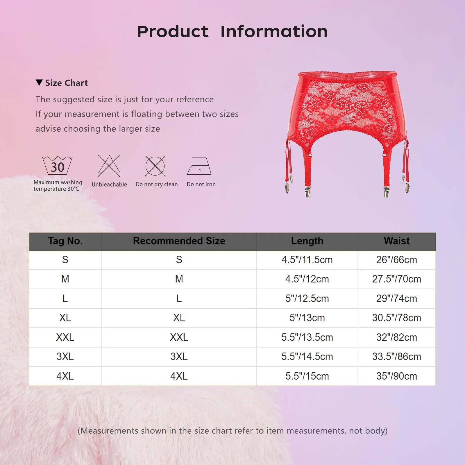 Reggicalze da donna in pizzo floreale Reggicalze Reggicalze in pelle PU con 6 clip in metallo per calze autoreggenti Lingerie sexy