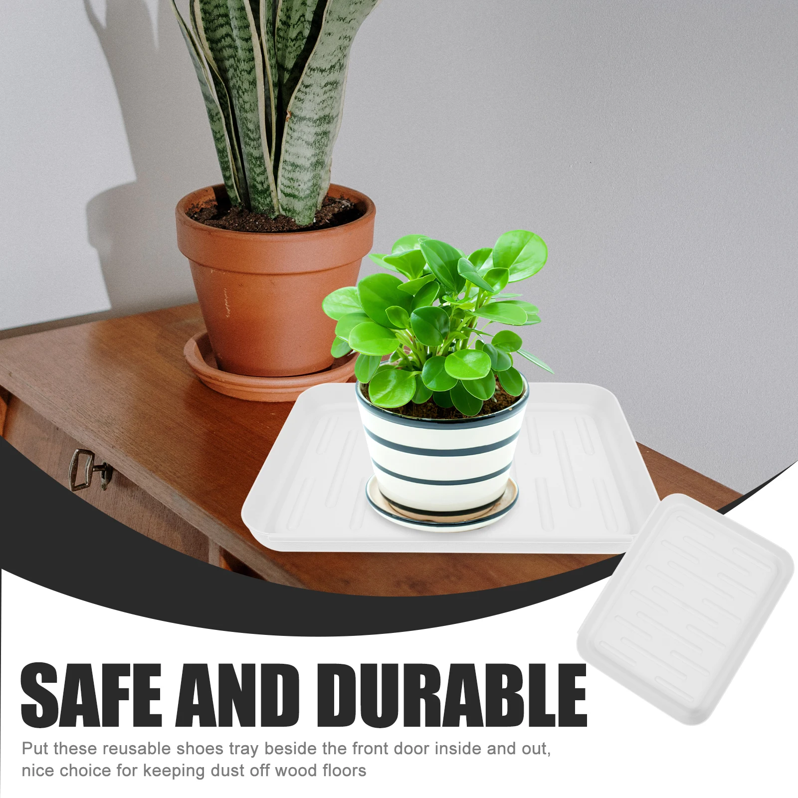 

Large PP Material Shoes Tray for Indoor Entryway Storage Grey Multi functional Boot Plate High Edge Catch Dirt Drips Garden