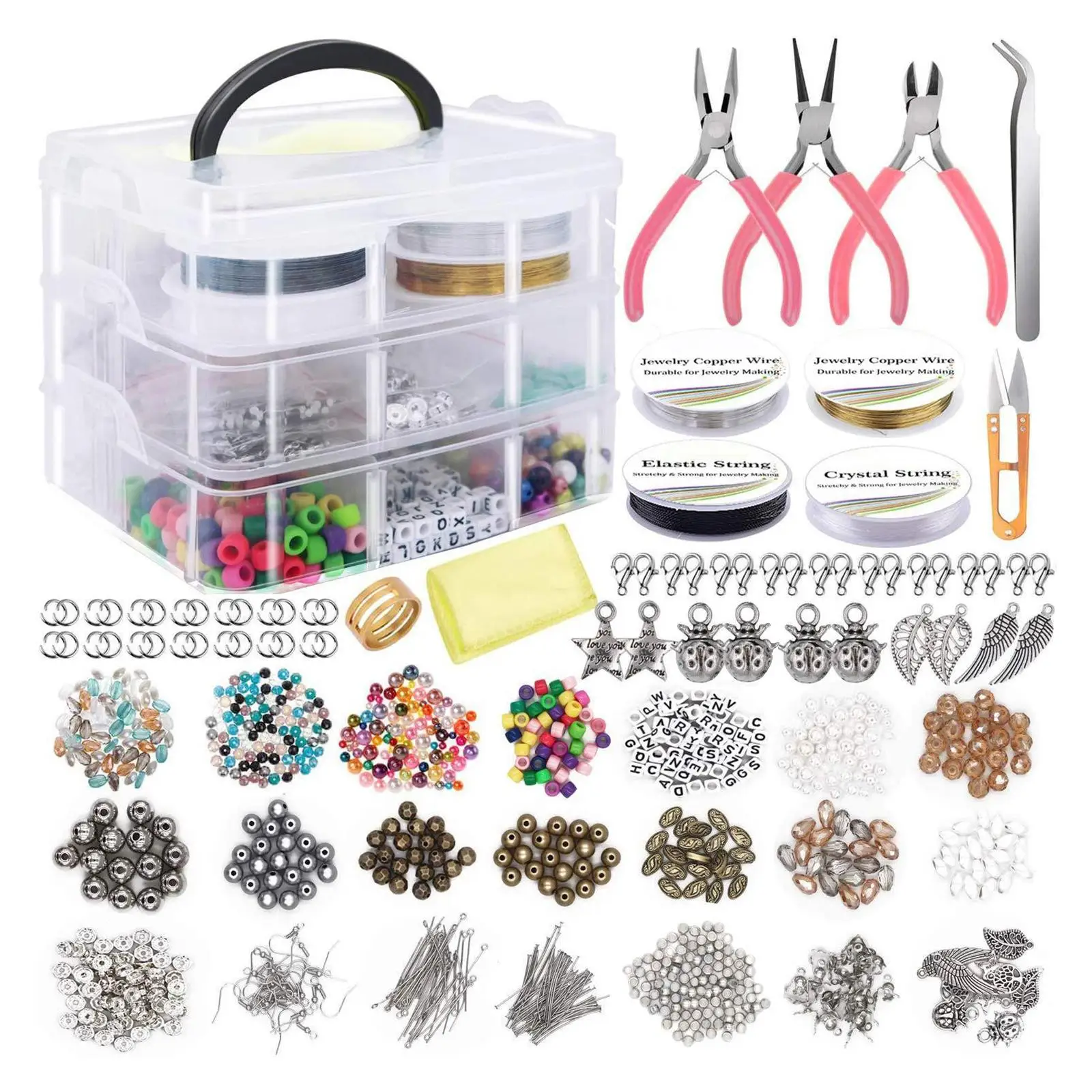 Jewelry Making Supplies for Bracelet Jewelry Pliers DIY Tools & Storage Case