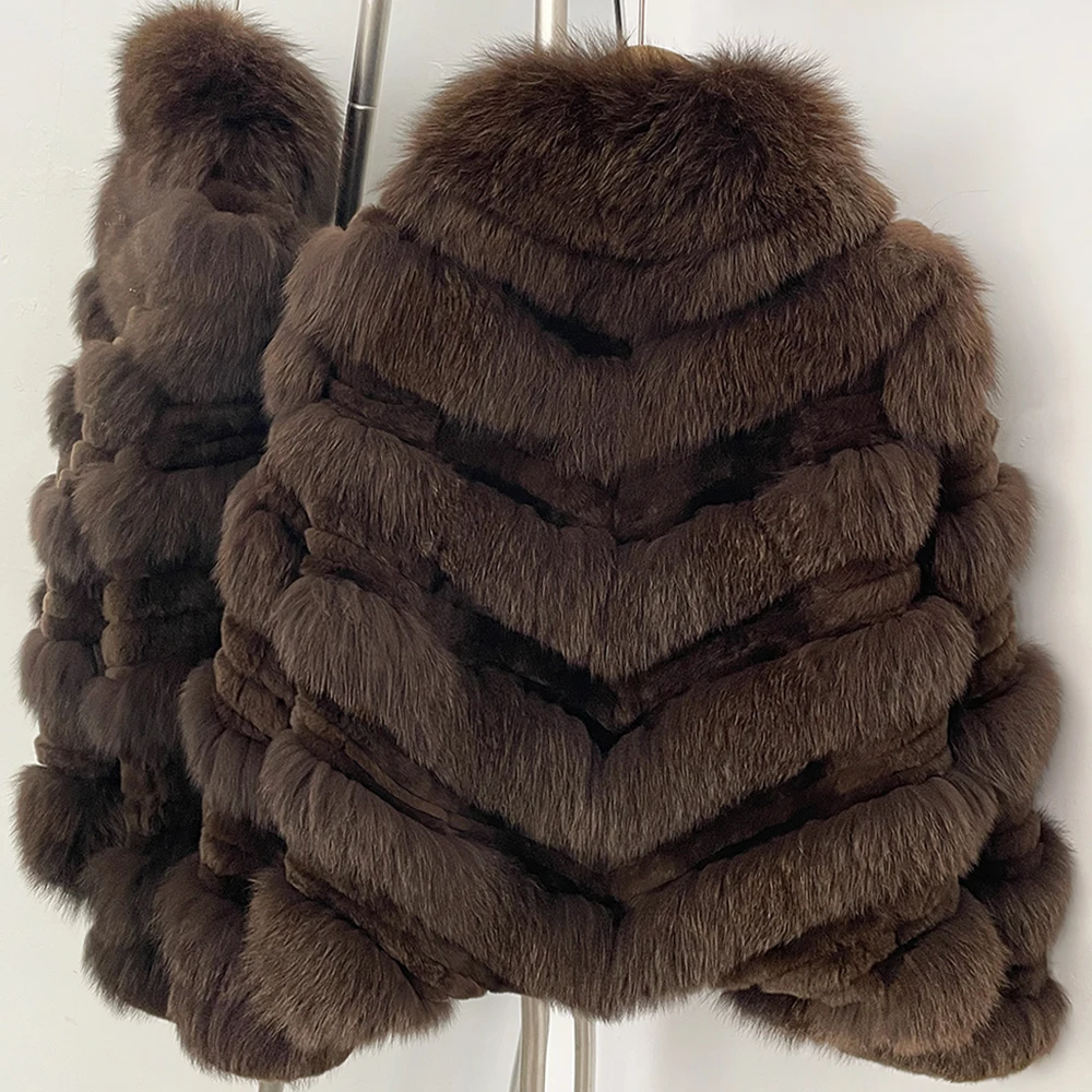 Quiet Luxury Real Fox Fur Trimmed Fur Women 2026 Winter Elegant Natural Fur Collar Overcoat Natural Fox Fur Jacket Thick Warm