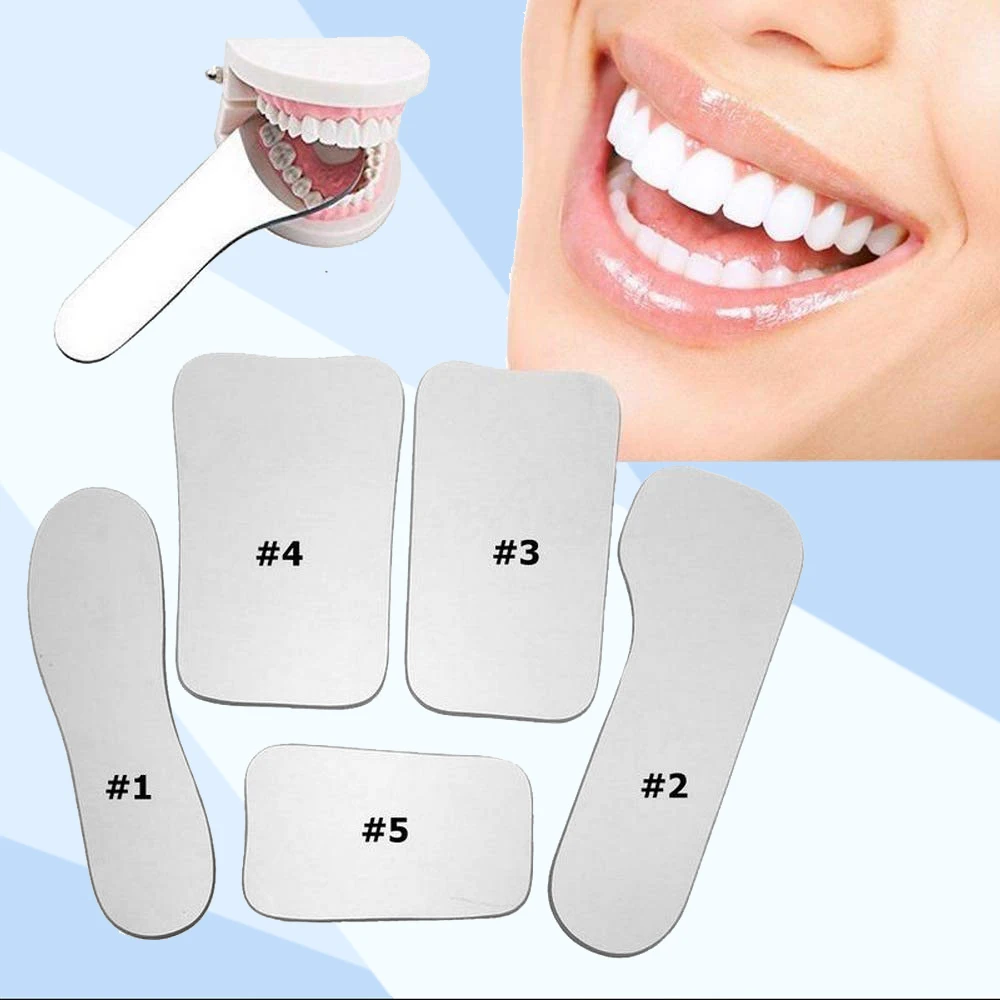 

5Pcs Dental Intraoral Photographic Mirror Rhodium Double Sided Occlusal Reflector for Clear Imaging