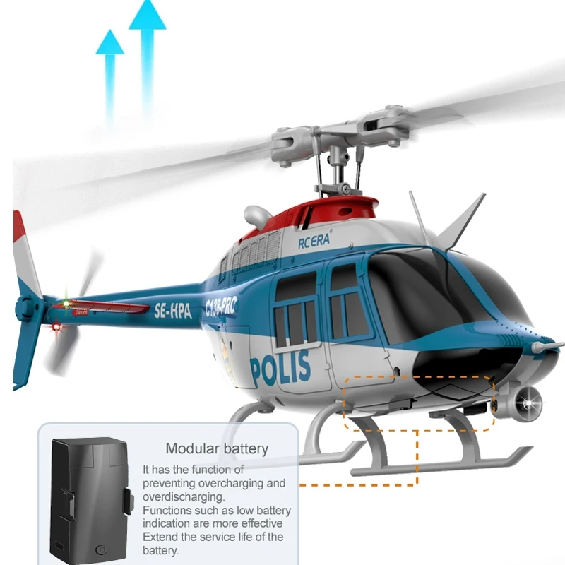 2025 nuevo C138 Pro1:33 campana de simulación 206 posicionamiento de flujo óptico 2,4g modelo de helicóptero sin escobillas de Control remoto a escala completa
