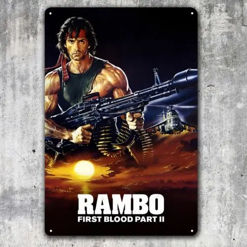 

First Blood 2 Movie Metal Poster - Collectable Tin Sign 20x30cm-aluminum
