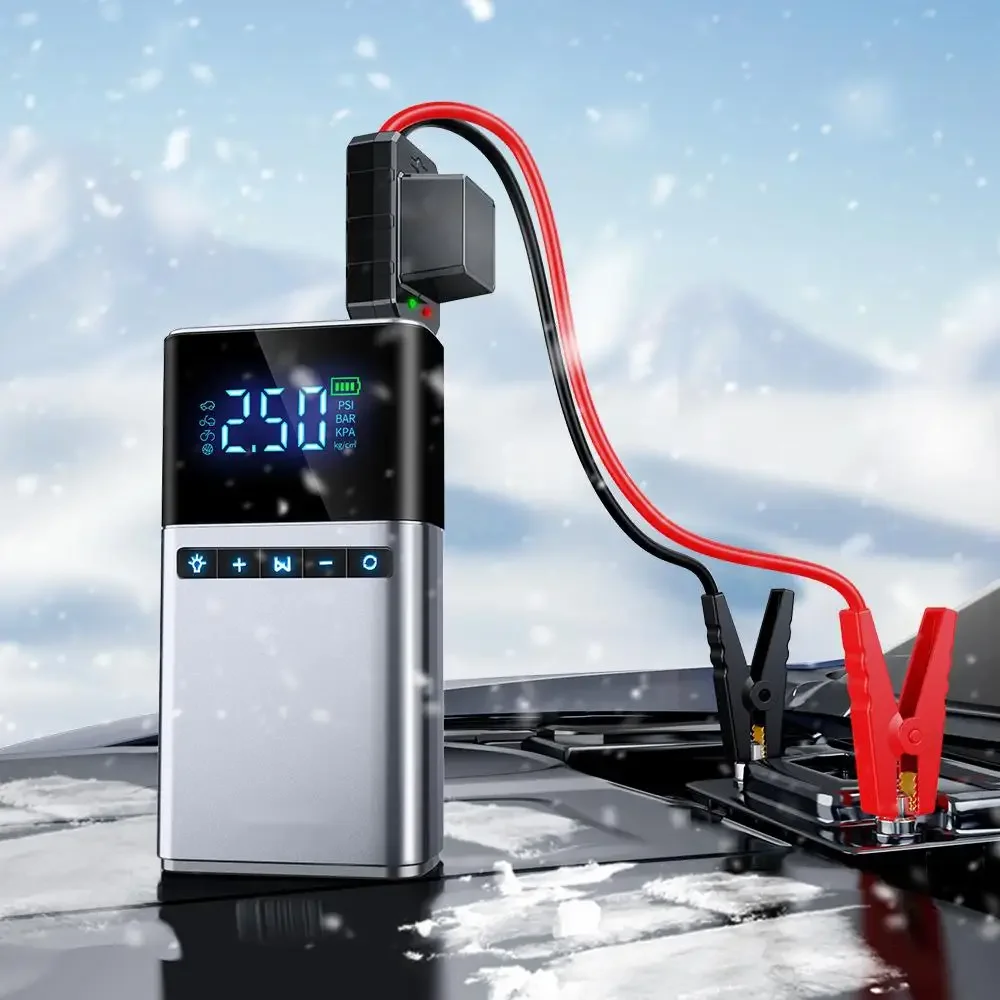 

l Digital 12000mah Car Jump Starter Compatible Air Pump Peak 2000A Jump Starter Inflator JUMP STARTER COMPRESSOR