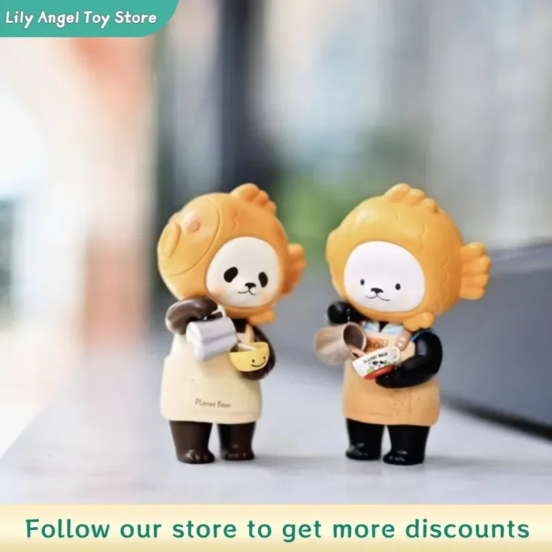 

In Stock Hot Art Toy Figure Fish Barista Planet Bear Panpan Authentic Desktop Decoration Creative Gift For Adult Collectors Toy