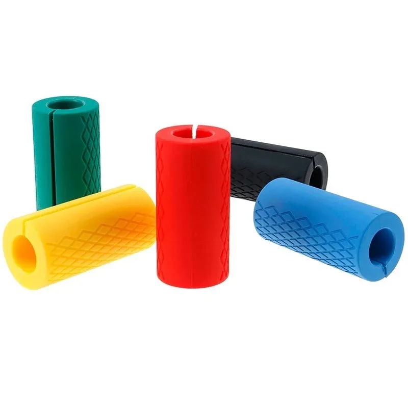 1 /2pcs Barbell Dumbbell Booster Silicone Grip Portable Fitness Equipment High Quality Anti-slip Protect Pad Avoid Injury