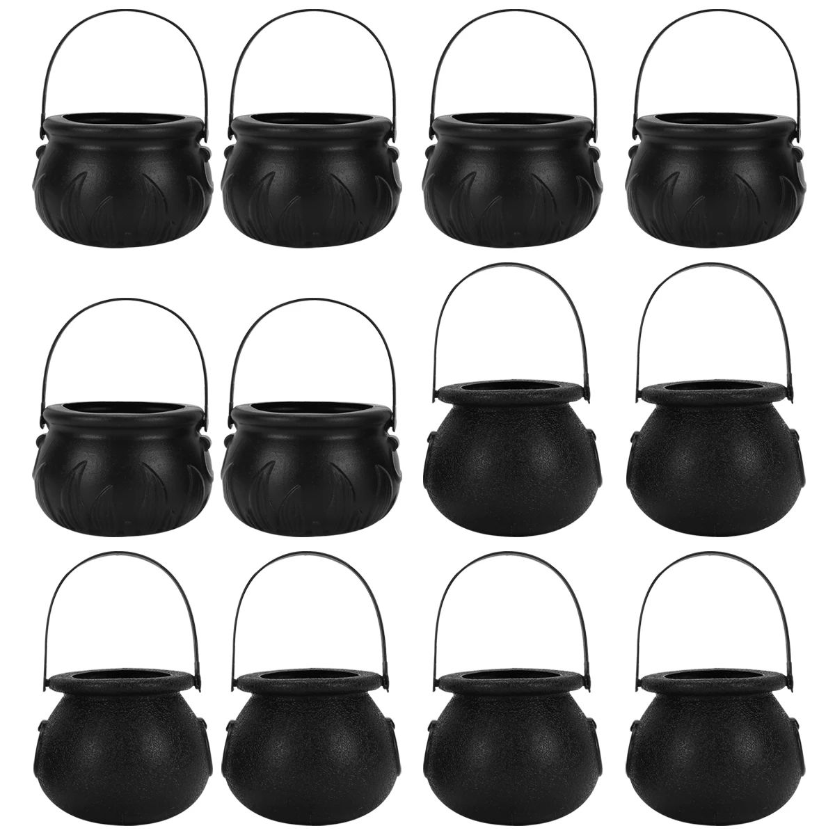 12pcs Witch Kettle Halloween Party Halloween Candy Boxes Plastic Witch Candy Bucket Kids Tote Candy Pot Halloween Cosplay Props