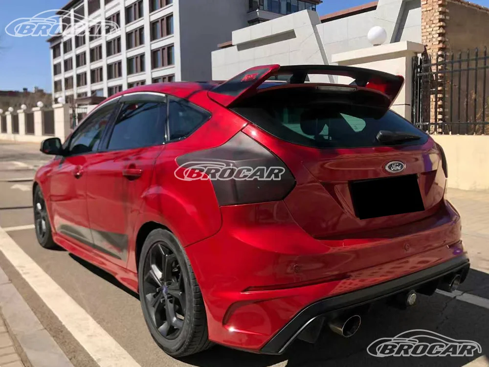 Für 2012–2018 Ford Focus GEN 3 MK3 Fließheck RS-Stil, hochwertiger ABS-Kunststoff, Kohlefaser, Dachspoiler, Kofferraum, Kofferraum, Flügelspoiler