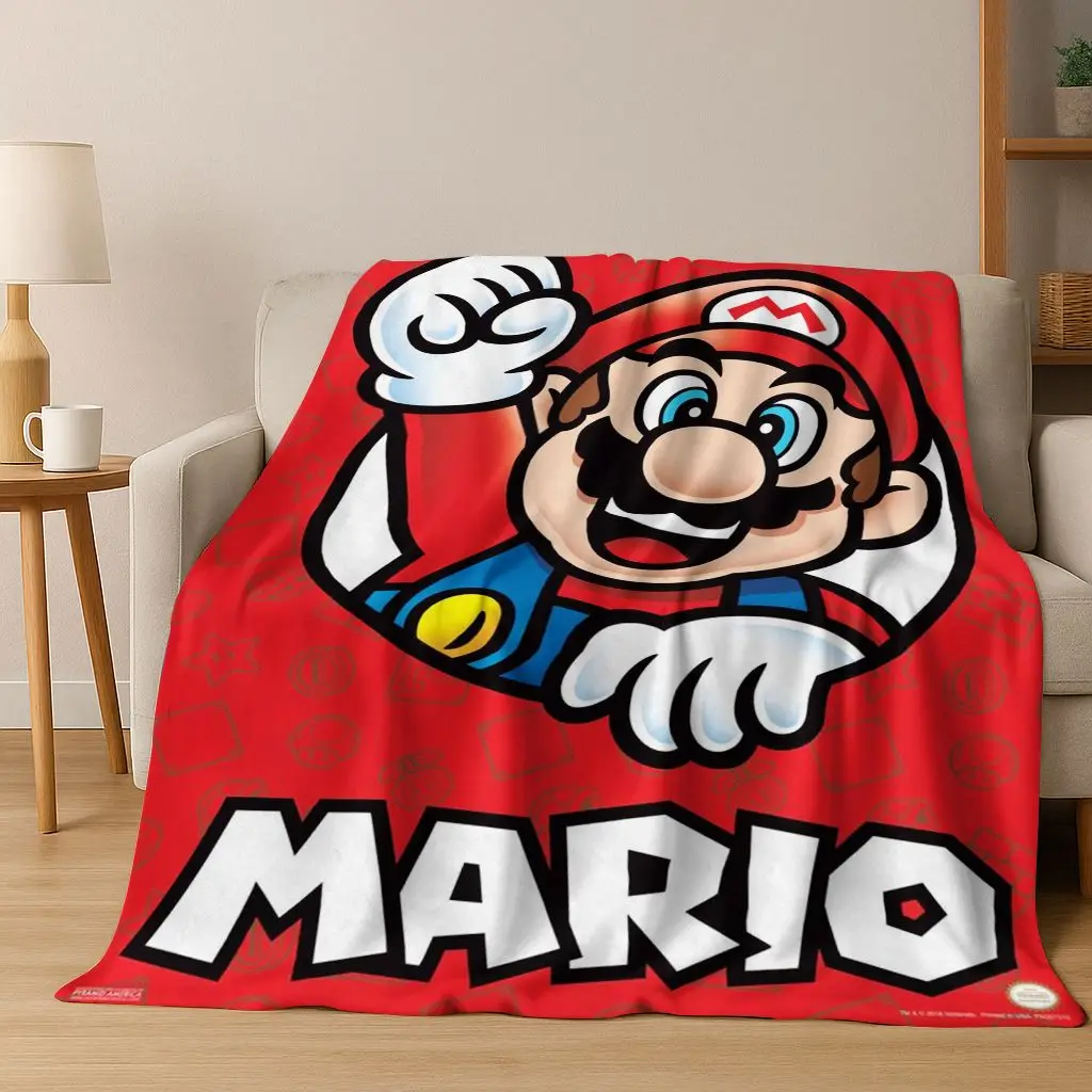 ثلاثية الأبعاد سوبر ماريو بروس الكرتون لطيف الطفل الفانيلا بطانية لينة بطانية دافئة لغرفة النوم غرفة المعيشة السرير السفر التخييم نزهة هدية #1