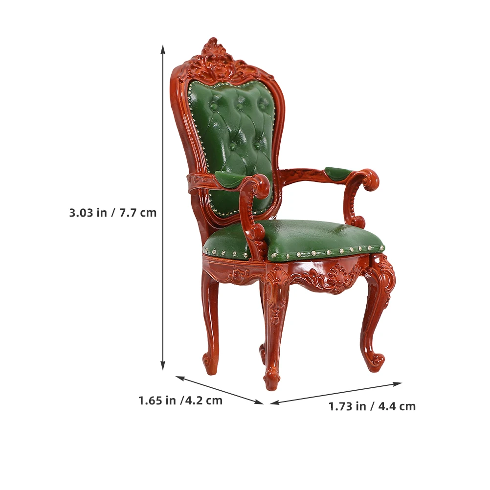 2pcs Miniature Vintage Furniture 1:12 Scale Tiny Wooden Armchair For Dollhouse Living Room Decor Miniature Chairs Simulation