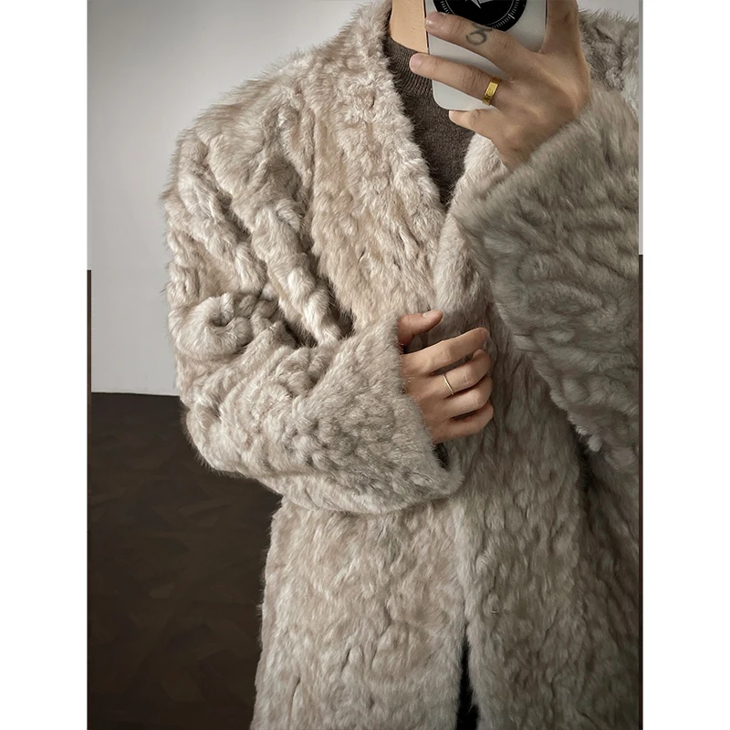 الرجال الفراء البدلة سترة الرجال 2025 الخريف الشتاء جديد الراقية الفراء التكامل القطن وسادات مبطنة كم طويل بلون سترات #6