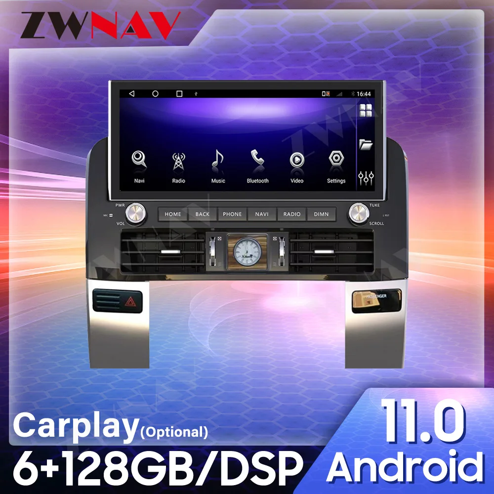 For Toyota Prado 120 GX470 2002-2009 carplay Android 11 6G128 Tesla Screen Multimedia Player Car GPS Navigation HeadUnit Radio