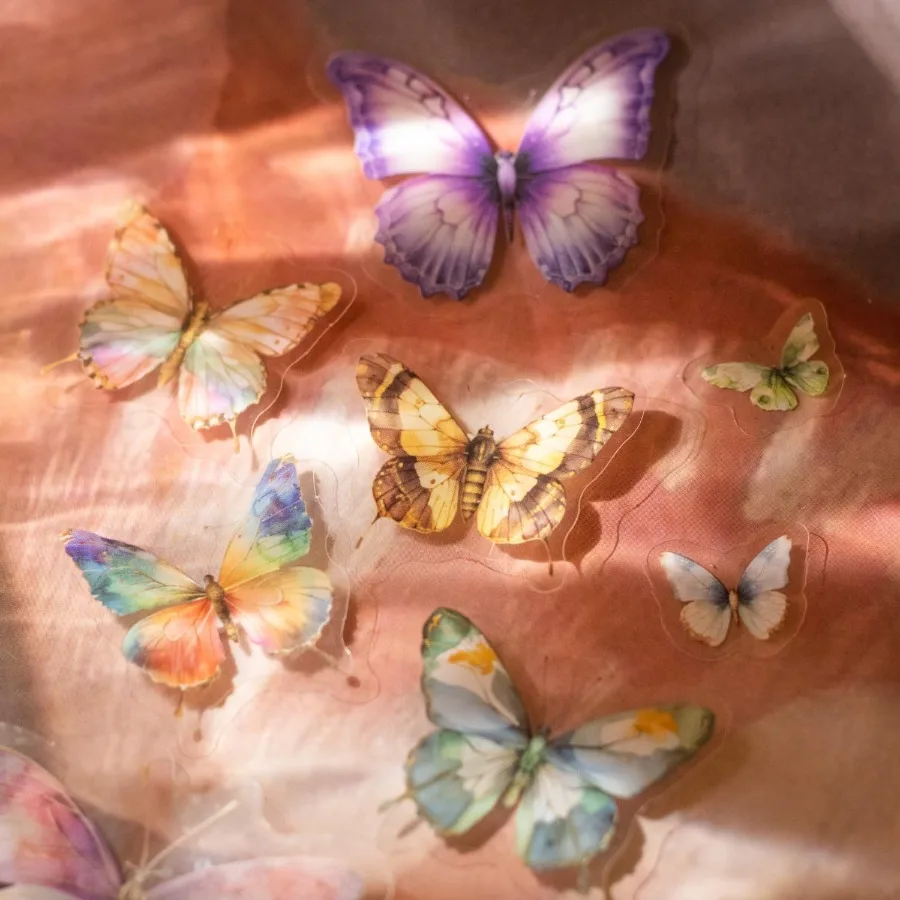 ไม้คนสีเขียวรูปผีเสื้อ 50 ชิ้น สำหรับสมุดภาพ สมุดบันทึก สมุดแพลนเนอร์ สมุดไดอารี่ ซองจดหมาย การ์ด ทำคอลลาจ ห่อของขวัญ ตกแต่งโทรศัพท์