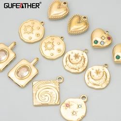 GUFEATHER MF07,jewelry accessories,316L stainless steel,nickel free,hand made,charms,jewelry making,diy pendants,4pcs/lot