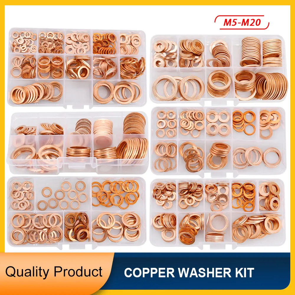 Copper Sealing O-ring Gasket Solid Sump Plug Oil Sealing Ring For Boat Crush Flat Seal Ring  Motorcycle Sump Flat Sealing Kit