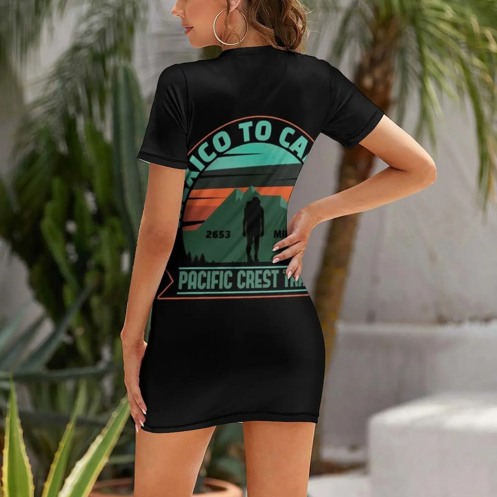 Pacific crest trail (PCT) design. Mexico to Canada. Short-Sleeved Dress Dress woman dresses ladies 2026 summer