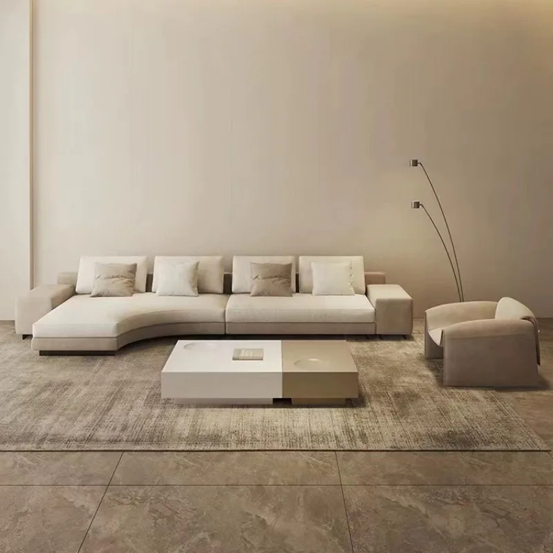 أريكة زاوية منحنية بسيطة إيطالية رائجة البيع، فيلا كبيرة ذات أرضية مسطحة لصالون التجميل وغرفة الاستقبال في قاعة الفندق #5