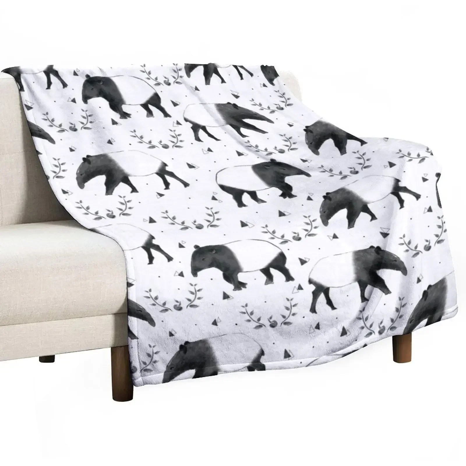 Malayan Tapir Throw Blanket Moving For Decorative Sofa Soft Beds Blankets