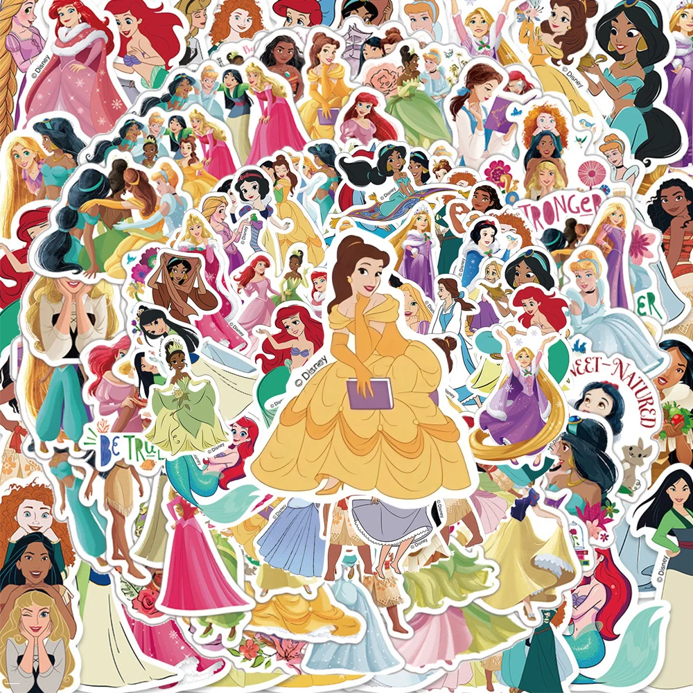 Phone Cases Disney - 10/50/100/200 Stück gemischte Disney-Prinzessinnen-Cartoon-Aufkleber, Kawaii, dekorative