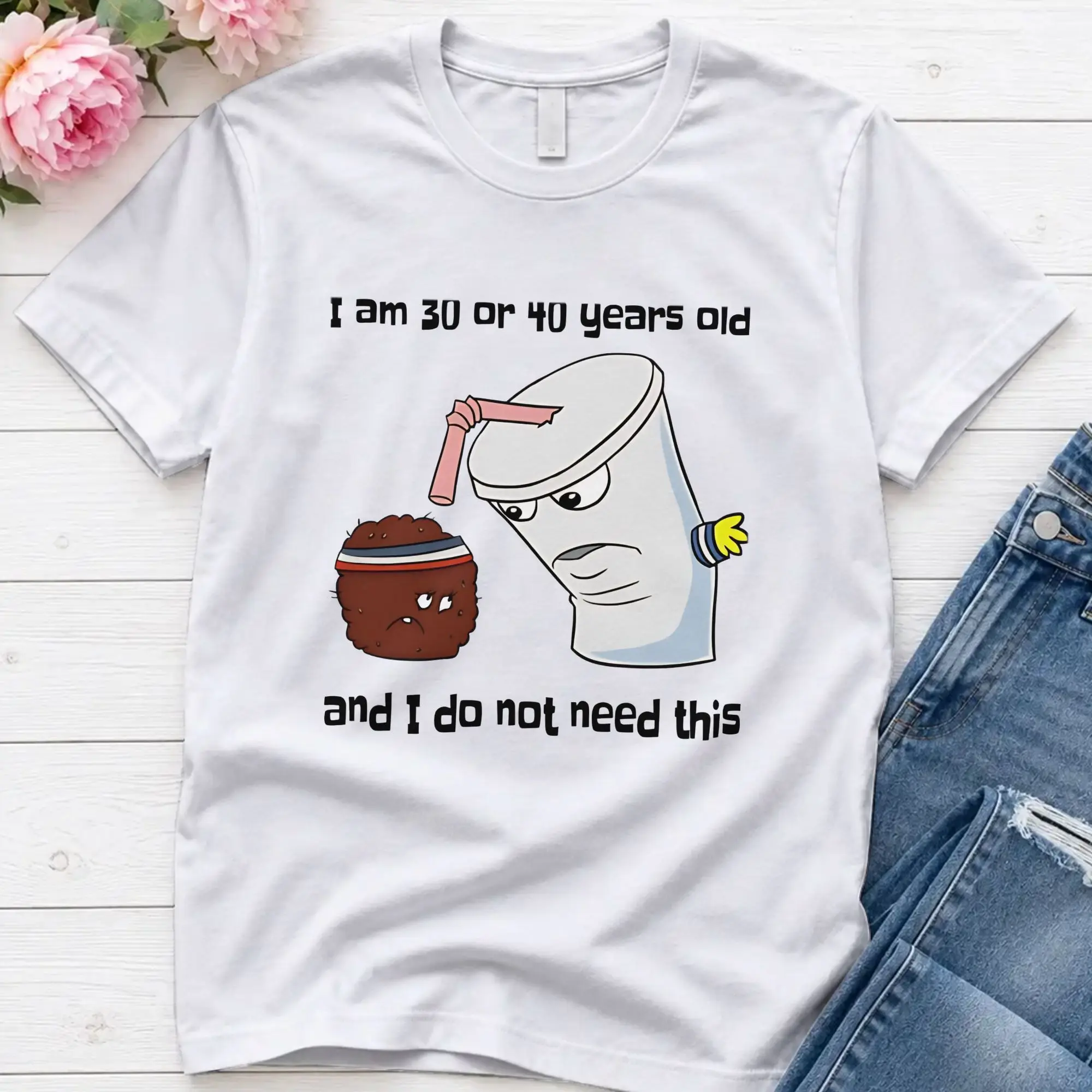 Men's Thirty Or Forty Years Old T Shirt Aqua Teen Hunger Force Pure Cotton Clothing Leisure Round Collar Tees Original T-Shirts