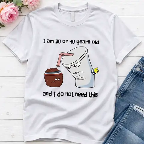 Men's Thirty Or Forty Years Old T Shirt Aqua Teen Hunger Force Pure Cotton Clothing Leisure Round Collar Tees Original T-Shirts