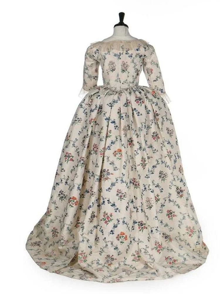 Robe florale Renaissance Style français Robe médiévale victorienne cour Rococo Baroque princesse Robe de bal Costume de théâtre