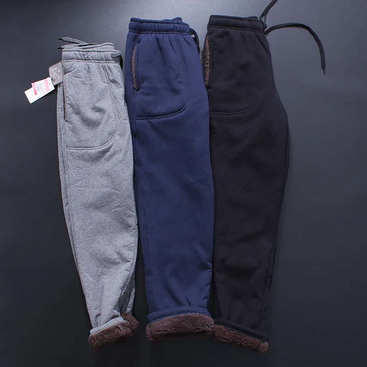 

Thiened Fce Men's Casual Sweatpants Autumn Winter Warm Spor Loose Fit Long Trousers Youthful Sle Garment without Labels