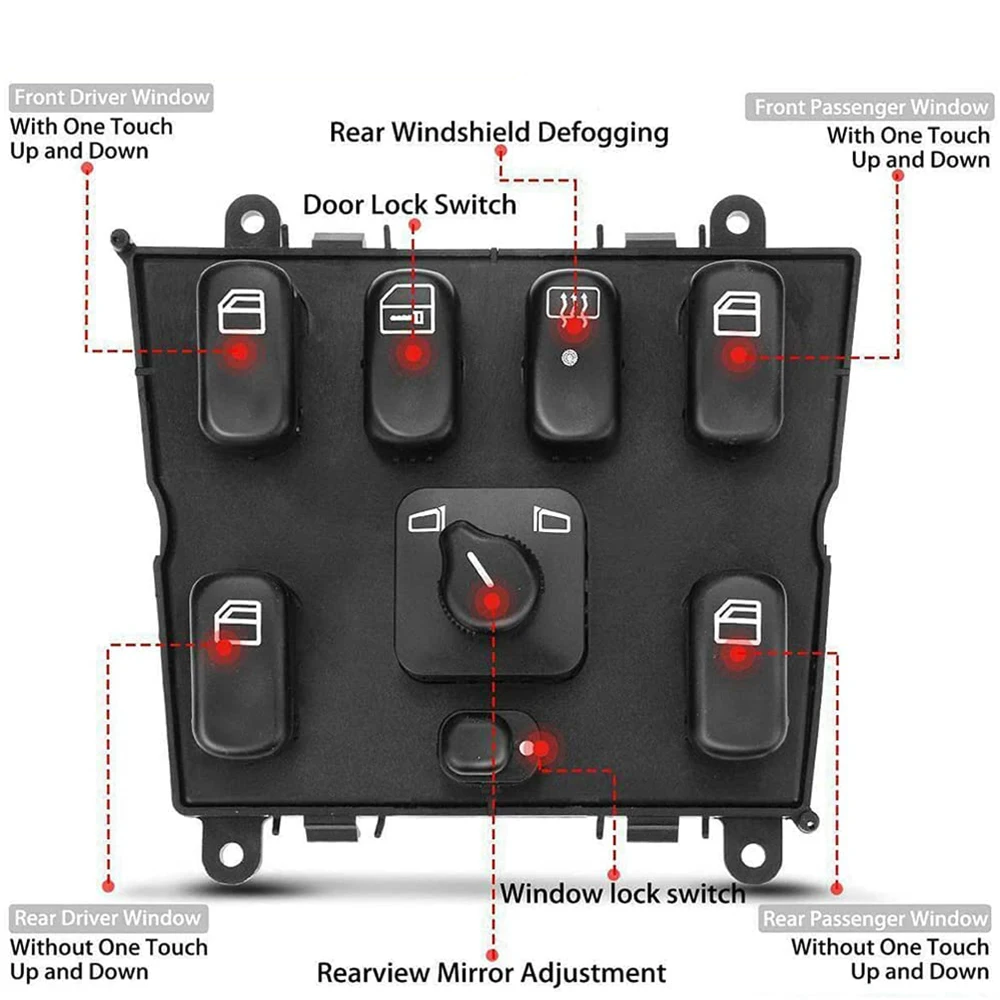 For Mercedes Benz M Class W163 ML230 ML270 ML320 Power Window Mirror Switch Console Regulator Button 1638206610 Car Accessories