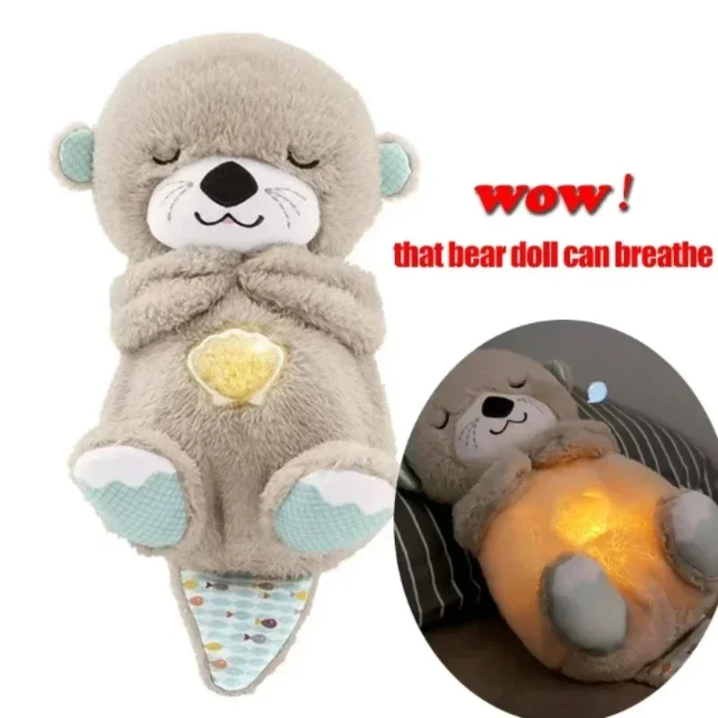 Muñeco de peluche calmante para bebé, muñeco que respira, artefacto para dormir, regalo, 30cm