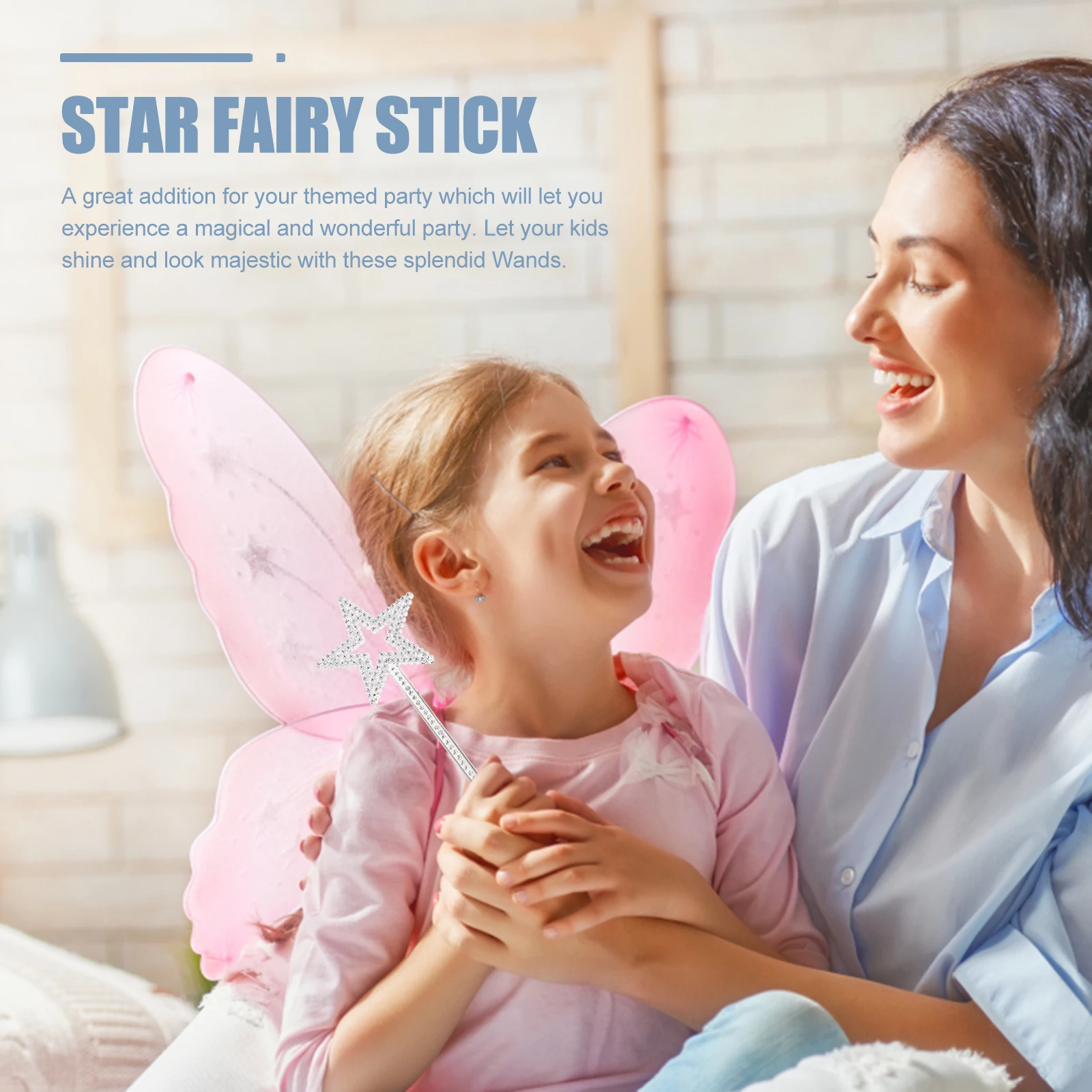 

12pcs Girls Costume Props Stick Plastic Angel Star Wand Wands for Kids Birthday Party Gifts Dress Up Accessories