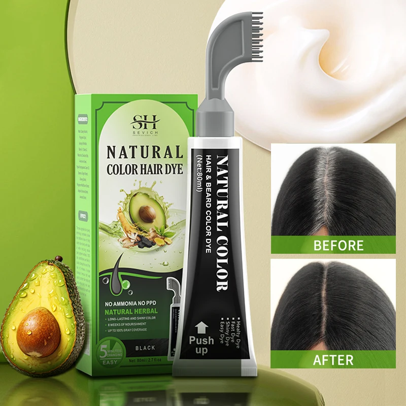 

Hair Colour Shampoo Black Dyed Shampoo 80ml Organic Black Hair Dye Herbal Ingredient Ginseng Ginger White Hair Dyed Repair Hair