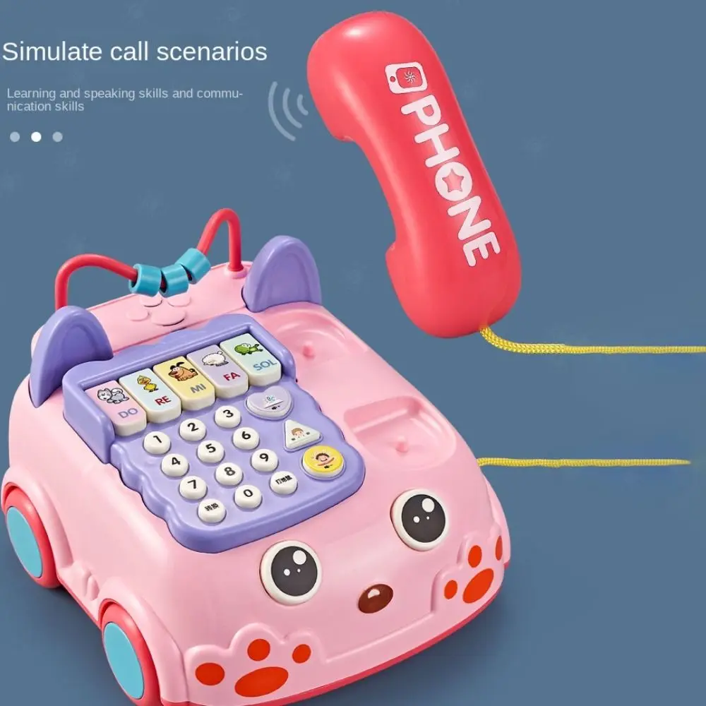 Simulation de téléphone de voiture de dessin animé pour enfants, jouet de développement, jouet musical pour bébé, forme de bus, machine d'apprentissage précoce