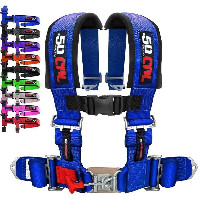 

Blue 4 point harness for bucket seat with quick release belt, 9 colors to choose from, racing harness 4 point car utv rzr [6008A
